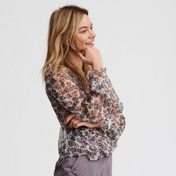 ⭐️HP🎉NWT Rag and Bone Susan Blouse Ivory Floral - Picture 3 of 16
